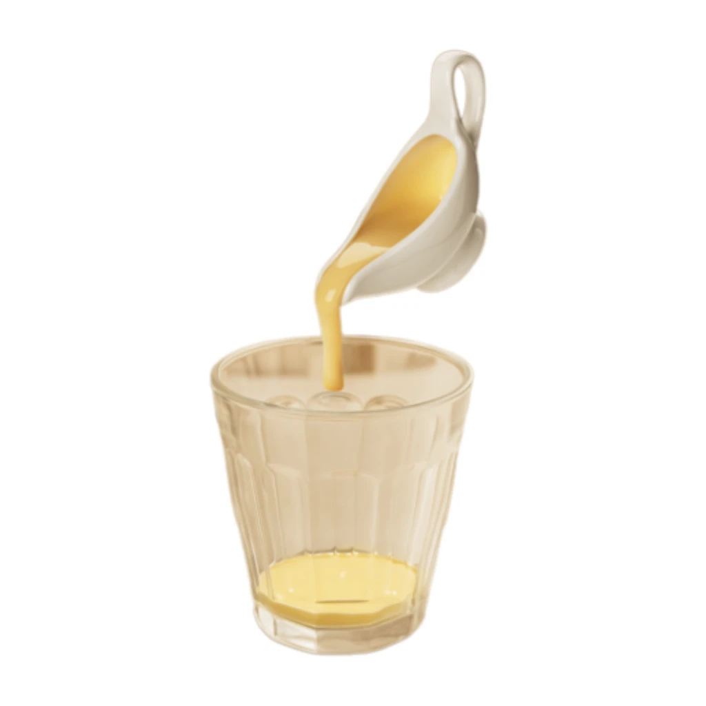 Glass with condensed milk